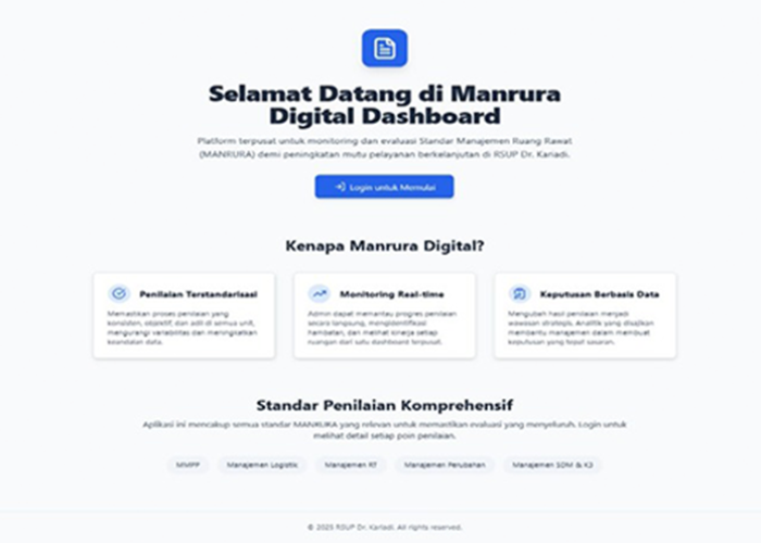 SI-MANTRA(Sistem Informasi Manajemen Terpadu Ruang Rawat):Digitalisasi Manrura untuk Akselerasi Mutu Pelayanan Berkelanjutan